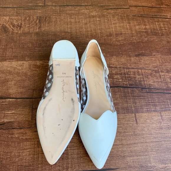 Isa Tapia white pointed toe slip on ballet flats - Picture 9 of 16